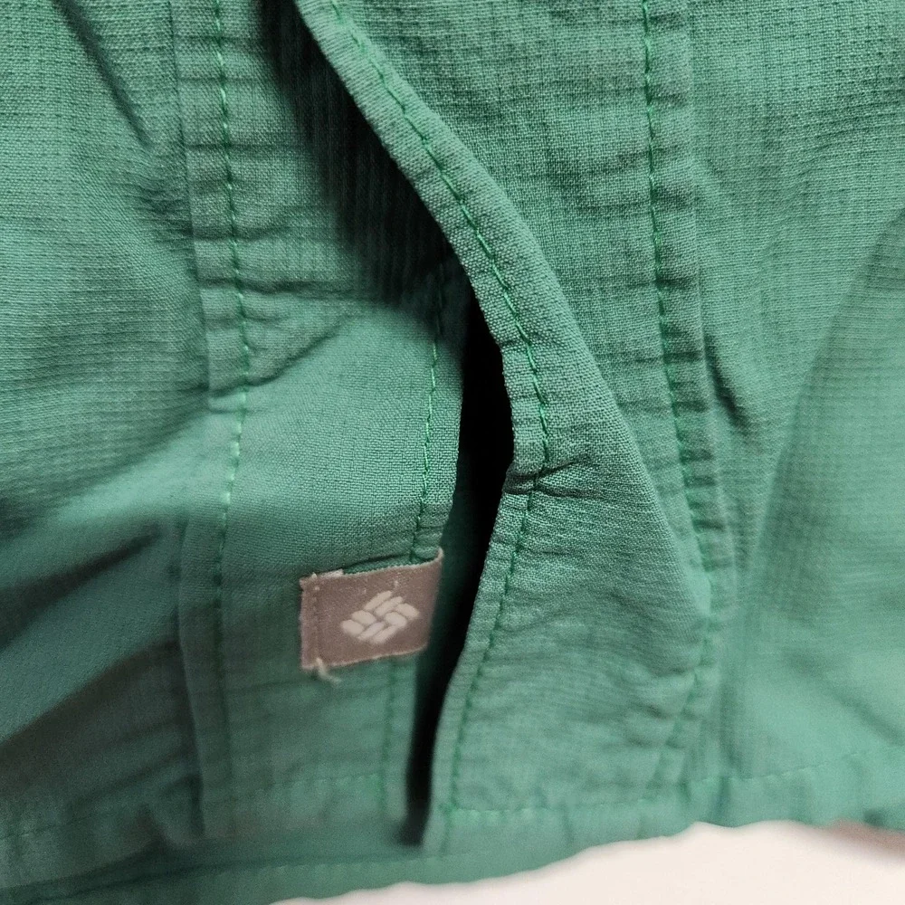 Columbia Shirt Mens ‎ Green Long Sleeve Nylon Outdoor Vented Hiking Pockets